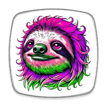 Sloth - Square fridge magnet - white - Front