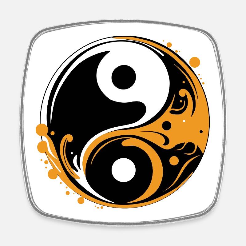 YIN AND YANG - Square fridge magnet - white