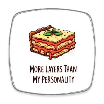 Lasagne : plus de couches que de personnalité - Magnet carré - blanc - Devant