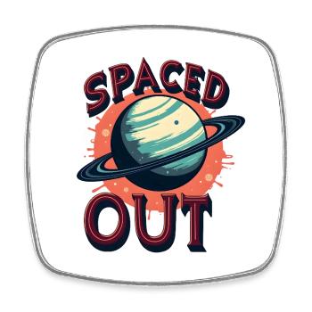 Spaced Out - Viereckiger Kühlschrankmagnet - Weiß - Vorne