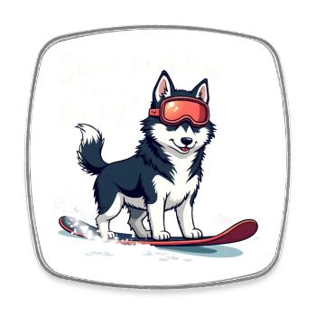 Kein Problem, ich bin ein Husky! - Viereckiger Kühlschrankmagnet - Weiß - Vorne