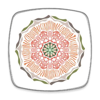Mandala in spring colors - Square fridge magnet - white - Front