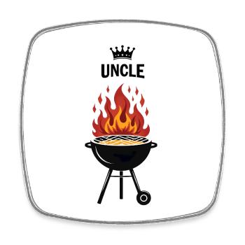 Grillmeister – Uncle - Square fridge magnet - white - Front