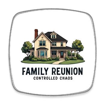 Family Reunion - Controlled Chaos - Square fridge magnet - white - Front