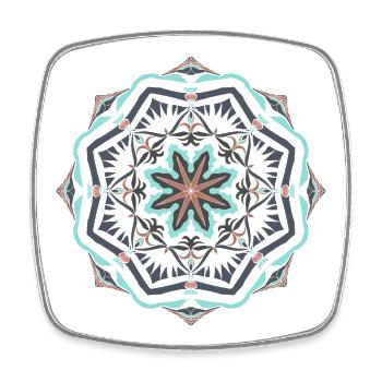 Mandala étoile de mer - Magnet carré - blanc - Devant