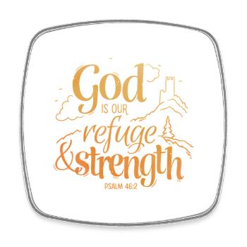 Dieu est notre refuge et notre force - Magnet carré - blanc - Devant