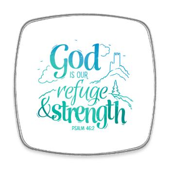 Dieu est notre refuge et notre force - Magnet carré - blanc - Devant