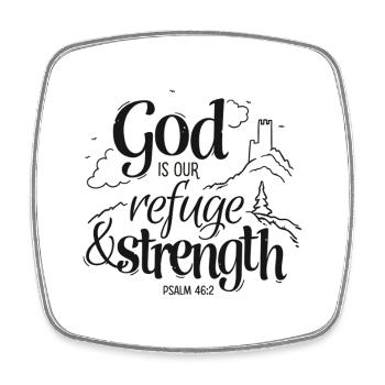 Dieu est notre refuge et notre force - Magnet carré - blanc - Devant