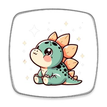 Stegosaurus Baby Dino Babydino Star Gift - Square fridge magnet - white - Front