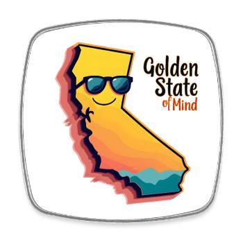 Golden State of Mind - Square fridge magnet - white - Front