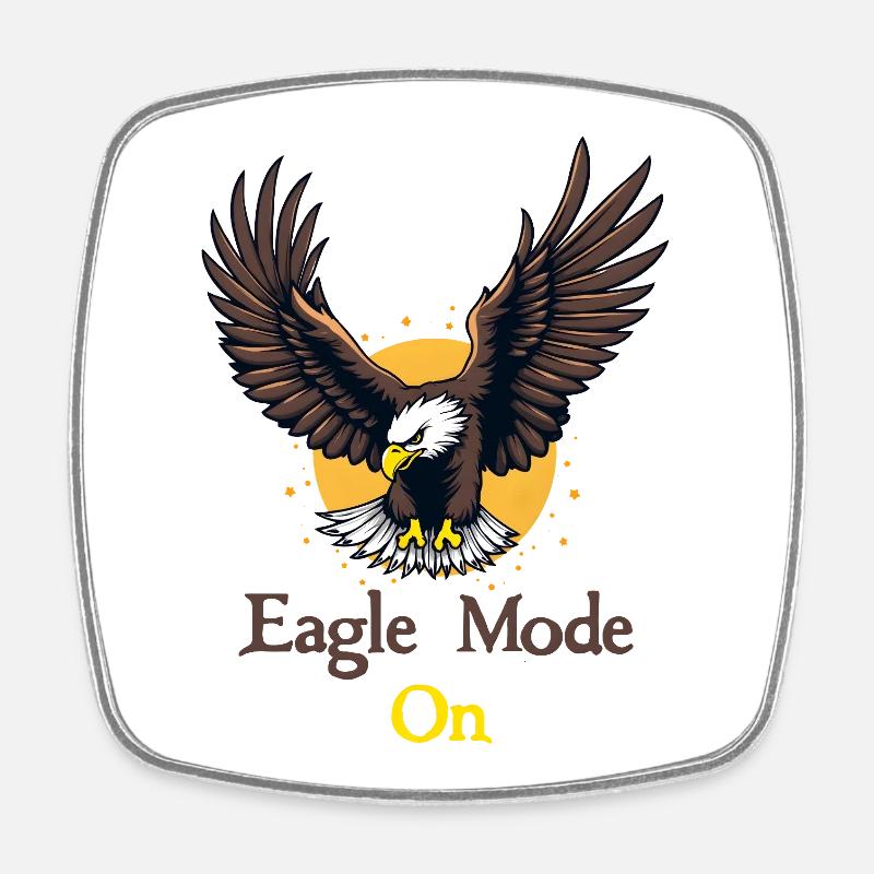 Eagle Mode : On - Square fridge magnet - white