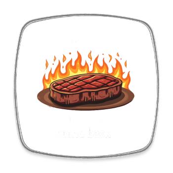 Chef-d’œuvre du gril en cours - Magnet carré - blanc - Devant