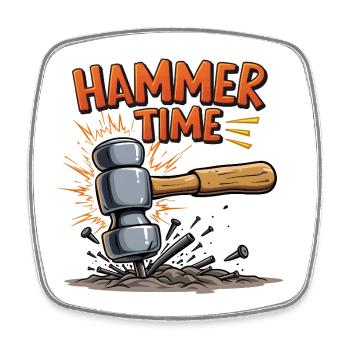 Hammerzeit! - Viereckiger Kühlschrankmagnet - Weiß - Vorne