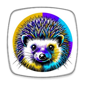 Igel - Viereckiger Kühlschrankmagnet - Weiß - Vorne
