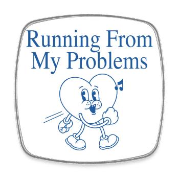 Running Heart – Running From My Problems - Square fridge magnet - white - Front