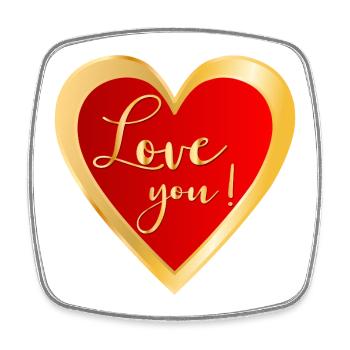 Ich liebe dich Herz - Viereckiger Kühlschrankmagnet - Weiß - Vorne