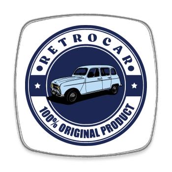 Rétro car - Magnet carré - blanc - Devant