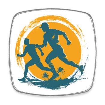Marathonläufer - Viereckiger Kühlschrankmagnet - Weiß - Vorne
