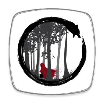 Little Red Riding Hood - Viereckiger Kühlschrankmagnet - Weiß - Vorne