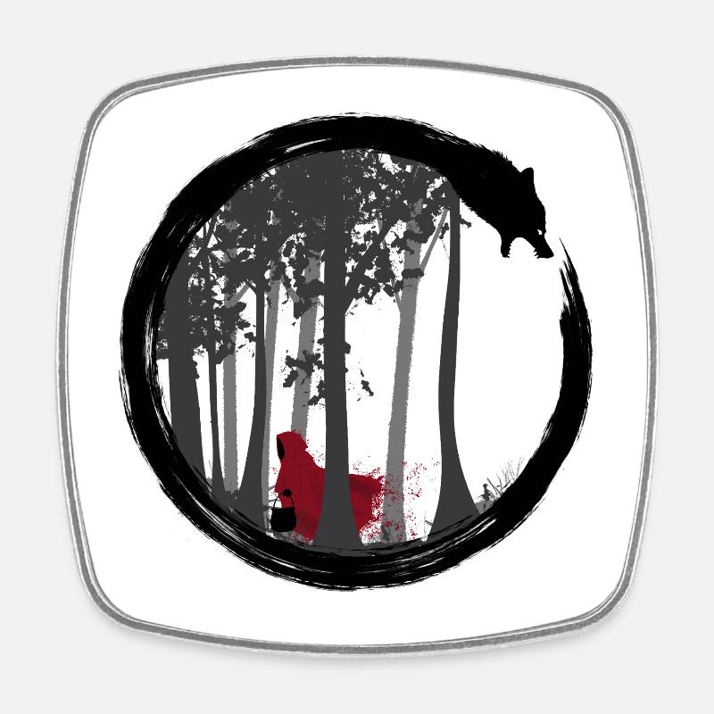 Little Red Riding Hood - Square fridge magnet - white