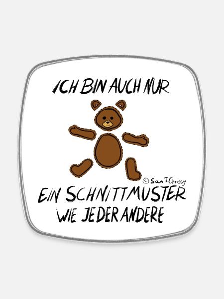 Pattern Bears - Square fridge magnet - white