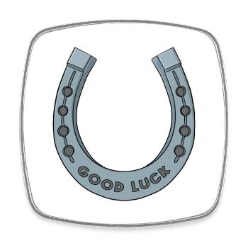Good Luck Horseshoe - Square fridge magnet - white - Front