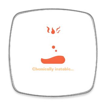Chemically Unstable... with Coffee - Square fridge magnet - white - Front
