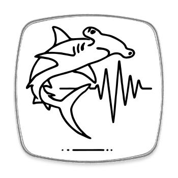 Hammerhead Shark - Power & Elegance of the Ocean - Square fridge magnet - white - Front