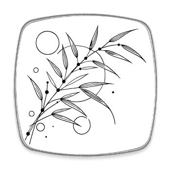 Bambus Eleganz – Minimalistisches Naturdesign - Viereckiger Kühlschrankmagnet - Weiß - Vorne
