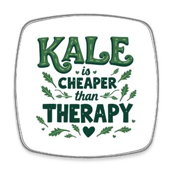 Kale is Cheaper than Therapy - Viereckiger Kühlschrankmagnet - Weiß - Vorne