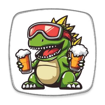Dinosaurier stegosaurus Apres Ski Bier - Viereckiger Kühlschrankmagnet - Weiß - Vorne