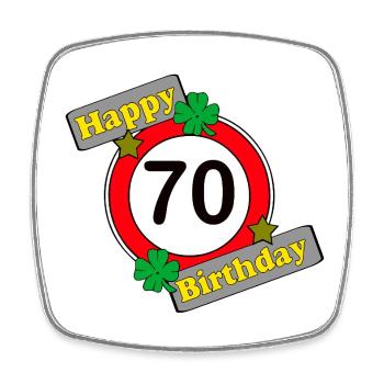 70e anniversaire , Joyeux anniversaire (25) - Magnet carré - blanc - Devant