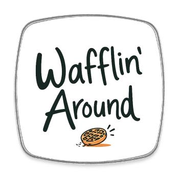 Wafflin' Around - Square fridge magnet - white - Front