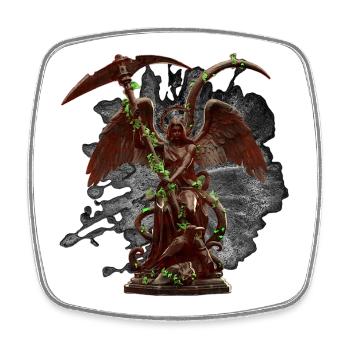 Engelstatue, Ranken, gothic design - Viereckiger Kühlschrankmagnet - Weiß - Vorne
