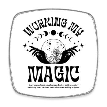 Mystic Symbol – Occult Sign - Square fridge magnet - white - Front