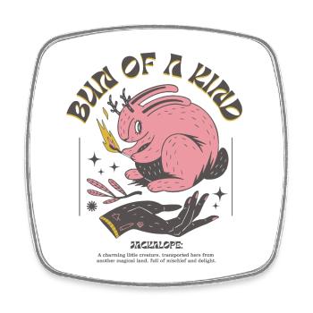 Magical Jackalope – Magic Rabbit - Square fridge magnet - white - Front