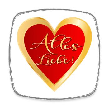 VALENTINSTAG HERZ - ALLES LIEBE WÜNSCHEN - Viereckiger Kühlschrankmagnet - Weiß - Vorne