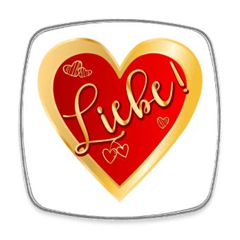 HERZ SYMBOLE LIEBE - Viereckiger Kühlschrankmagnet - Weiß - Vorne