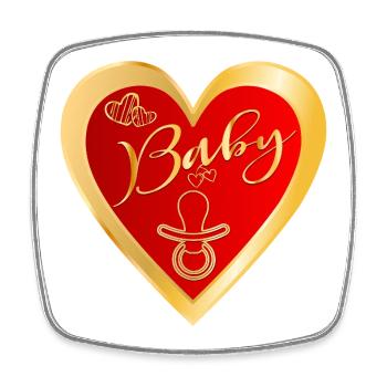 BABY SCHWANGERSCHAFT MITTEILUNG BABYSCHNULLER - Viereckiger Kühlschrankmagnet - Weiß - Vorne
