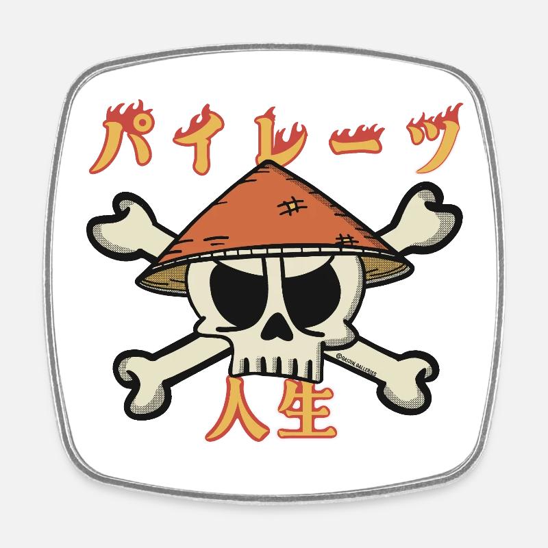 A Pirates Life (in Japanese) - Square fridge magnet - white
