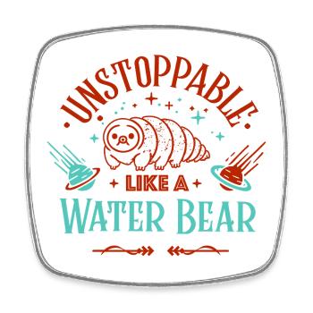 Inarrêtable comme un tardigrade - Magnet carré - blanc - Devant
