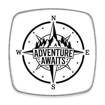Montagnes - L’aventure vous attend - Magnet carré - blanc - Devant
