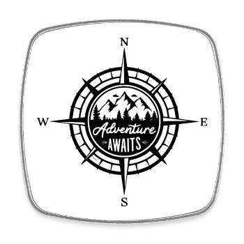 Montagnes - L’aventure vous attend - Magnet carré - blanc - Devant
