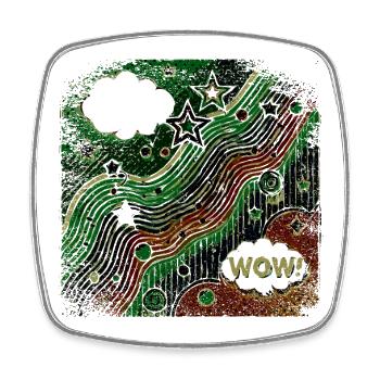 Pop Art Style Inverted - Square fridge magnet - white - Front
