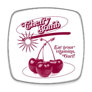 Cherry Bomb Explosion - Square fridge magnet - white - Front