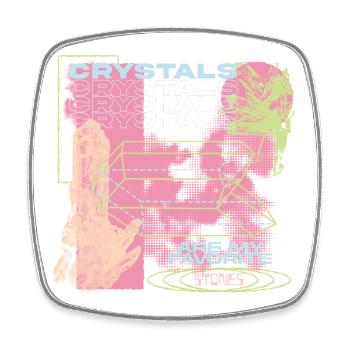 Crystals Are My Favorite Vibe - Square fridge magnet - white - Front