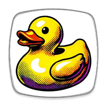 Ente Ente Ente Ente Ente - Viereckiger Kühlschrankmagnet - Weiß - Vorne