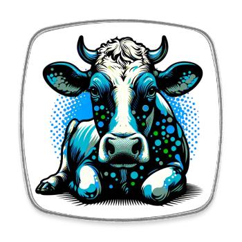Cow - Square fridge magnet - white - Front