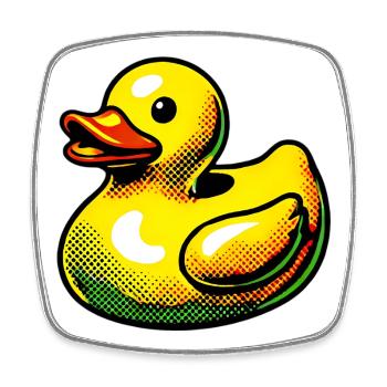 Ente Ente Ente Ente Ente - Viereckiger Kühlschrankmagnet - Weiß - Vorne