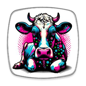 Cow - Square fridge magnet - white - Front
